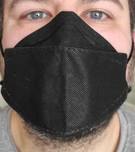 Mascarilla ffp2ce Fish KN95 para adultos, máscara de 4 capas, FPP2, Gris, color negro, FPP2
