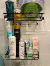 Suction-Basket-Organizer Storage-Rack Iron Punch-Free-Shelf Bathroom Kitchen Metal Home-Corner
