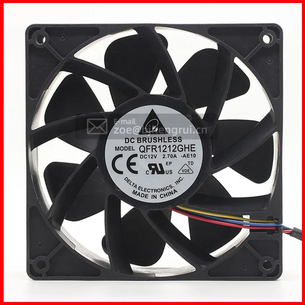Оригинальный Delta QFR1212GHE 12038 120X120X38mm 12VDC 21 6 W 210.38CFM 64dBA шариковый подшипник Осевой