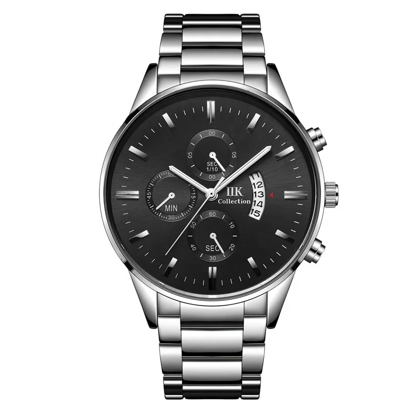 Steel black UK Watch-Chicago series, мужские кварцевые часы t(AE03 - Цвет: Steel black