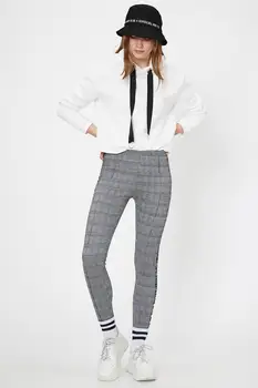 

Cotton Women 'S Black Plaid Leggings 0KAL48118IK