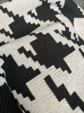 White Sweater Turtleneck Long Pullover Simplee Knitted Houndstooth Black Women Warm Fashion