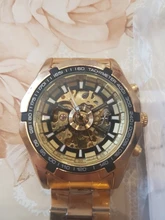 Winner-reloj mecánico automático para hombre, reloj de esqueleto de oro, Vintage, de marca superior, de lujo