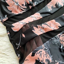 Riseado-bañador Vintage de una pieza para mujer, ropa de baño de malla, traje de baño negro con correa, ropa de playa, trajes de baño XXL 2021