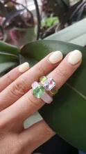 17KM-anillo acrílico de resina transparente para mujer, creativo coreano cuadrado geométrico redondo Irregular, joyería