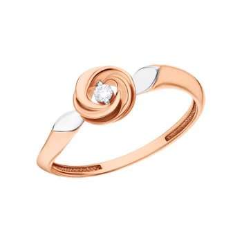 

Gold ring with diamonds sunlight sample 585