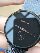 CRRJU – relojes de hombre, de cuarzo, casual, delgado, de malla de acero, impermeable, deportivo, masculino