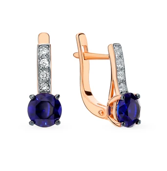 

Gold earrings with sapphires and diamonds sunlight sample 585