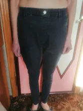 Pantalones vaqueros de talla grande para mujer, informales de Vaqueros cintura alta, ajustados, elásticos, de algodón, Azul, Negro, 4xl, 5xl, 6xl, para verano y otoño