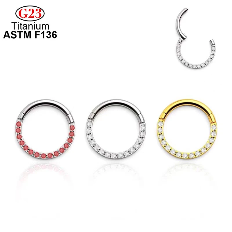 G23 Titanium Astm F136 Real Silver Hoops Gold Nose Stud Ear Piercing