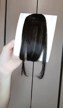 LVHAN-flequillo de aire puro, extensión de cabello sintético, Natural, negro, marrón claro, marrón oscuro, negro, fibra de alta temperatura