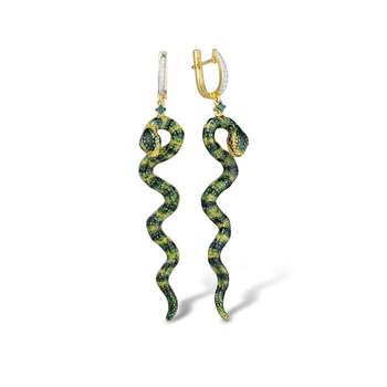 

Silver earrings with cubic zirconia and enamel