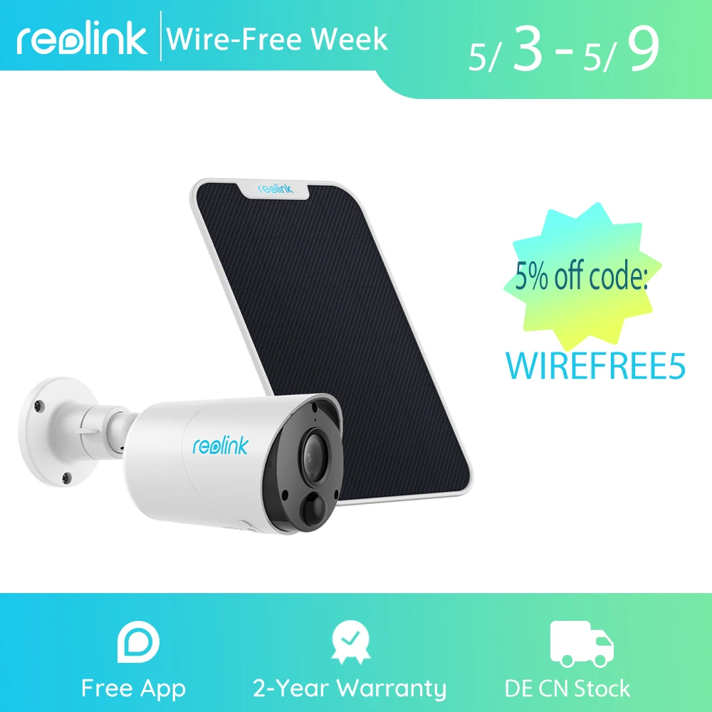 Reolink Argus Eco y Panel Solar inalámbrico WiFi Cámara 1080P al aire libre 2-Audio PIR batería recargable apoyo de Google