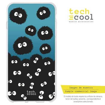 

FunnyTech®Stand case for Samsung Galaxy A51 l Totoro Silicone Susuwatari Background Blue