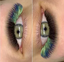 False-Lashes HBZGTLAD Curl 8-15mm Blue Yellow C/D Brand-New