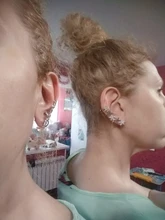 Bohemian sin Piercing para la oreja, de estrás de cristal Cuff Wrap Clip de perno pendientes para mujer niña moda pendientes joyas Bisutería