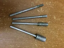 DRELD 8 unids/set de diamante de corte de cabeza puntas montados poco 2,35mm vástago de piedra de Jade tallado pulido para Dremel herramienta rotativa