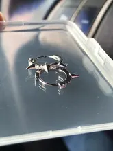 ROXI 100% de Plata de Ley 925 Punk remache pequeño pendientes de aro abierto Cubic Zirconia pendientes para las mujeres joyería de moda regalos