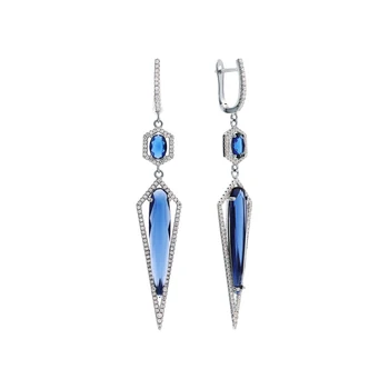 

Silver earrings with sitals and cubic zirconium sunlight sample 925