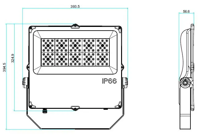 100W 120W led flood light size