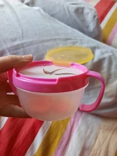 Bebé niños de plástico Snack Catcher doble mango taza de tentempié tarro recipiente a prueba de derrames y contenedor de caja almacenamiento Snacks #20