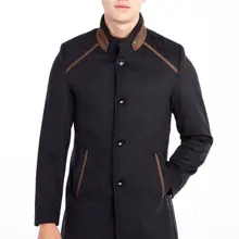 Kigili мужская одежда осень-зима Теплое повседневное пальто Высокое качество необходимое пальто с воротником-стойкой Мужская шерстяная куртка