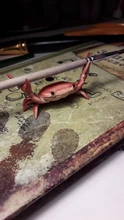 Japoneses nuevos creativos lindo cangrejo pluma titular halterofilia cangrejos Penholder estante soporte de almacenamiento regalo papelería