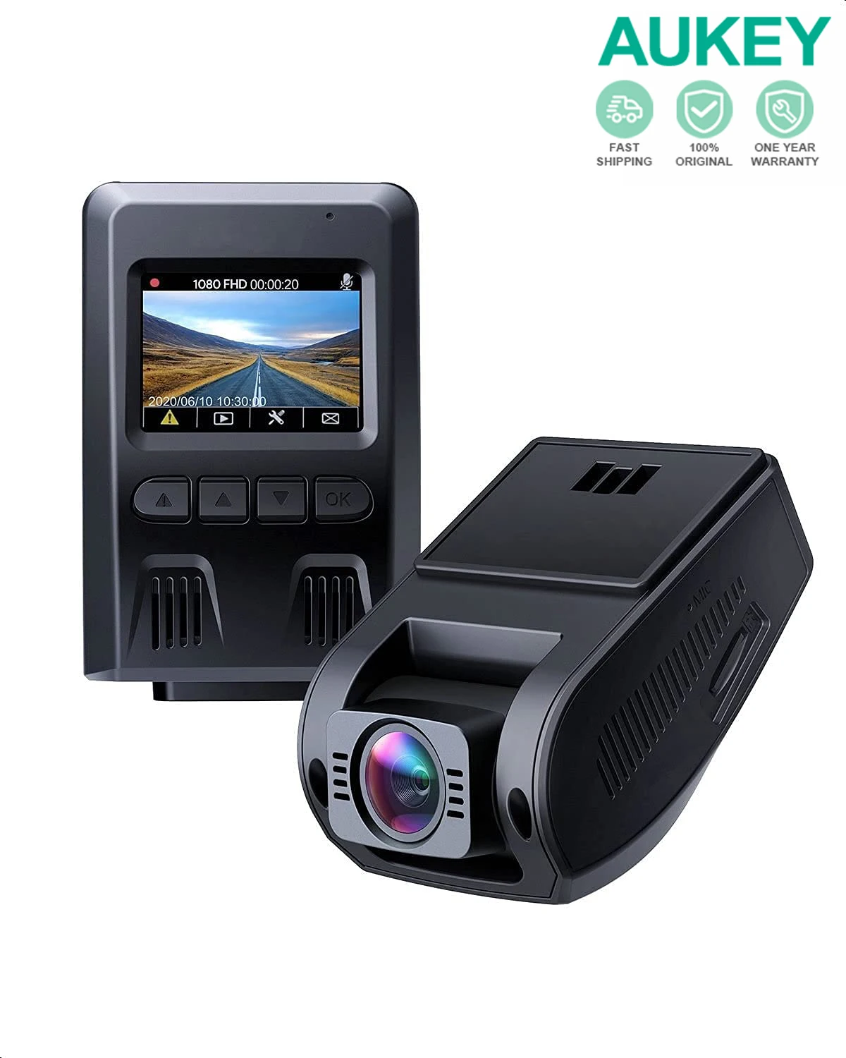 Aukey Dr02 Fhd 1080p Dash Cam Supercapacitor 170 Degree 6-lane Angle Lens Dashboard Recorder - Webcams - AliExpress