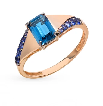 

Gold ring with Topaz and cubic zirconia sunlight