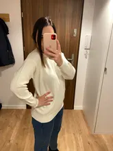 Hirsion-suéter holgado de gran tamaño para mujer, jersey básico de punto elegante, cuello redondo, suave, de Cachemira, para invierno, 2020