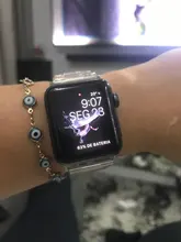 Funda con correa para apple Watch 6, 5, 4, banda de 42mm y 38mm, correa de acero transparente para iwatch 6 series 5 4 3/2, banda de reloj de 44mm y 40mm