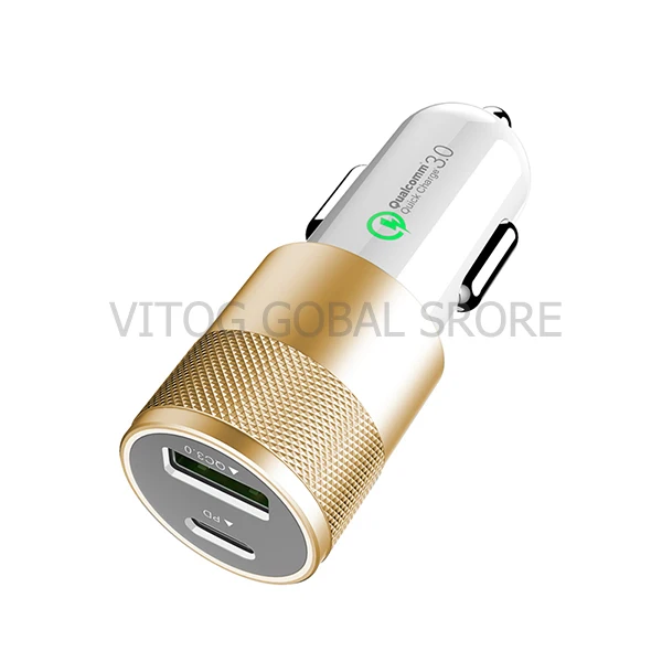 Быстрая зарядка 3,0 USB Автомобильное зарядное устройство быстрое автомобильное зарядное устройство для телефона Xiaomi 9 huawei P30 iphone XS зарядная станция - Тип штекера: Gold