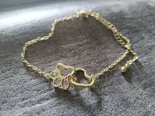 Pulseras de acero inoxidable para mujer, brazalete de cadena ajustable, mapa del mundo Simple, brazaletes de huella de corazón, regalo de amistad