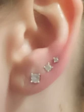 1 set CANNER 925 pendientes tipo botón de plata fina para las mujeres de circón de cristal pequeño mini pendiente pendientes para Piercing joyería brincos