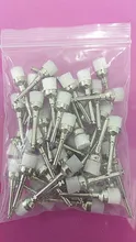 Pulidor de pulido plano y pequeño con cierre de nailon para laboratorio Dental, 50 Uds., cepillos de depilación, cabezal de cepillo de cuidado Dental desechable