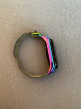 Correa de reloj de acero inoxidable magnética de alta calidad de lazo de malla Oulucci + película para Xiaomi mi Band 3/4 macho reloj regalo
