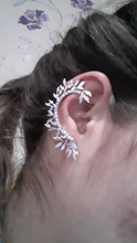 2019 nueva moda elegante Vintage Punk gótico para la oreja, de estrás de cristal brazalete de Clip de perno pendientes
