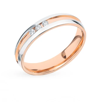 

Gold wedding ring with diamonds sunlight sample 585