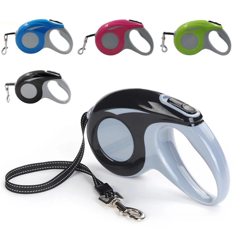 3/5M Durable Nylon Dog Leash Long Pet Retractable Lead Automatic Leash