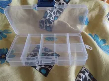 1 Uds de almacenamiento de plástico joyas caja de compartimento ajustable contenedor para cuentas pendiente de caja para joyas rectángulo caja