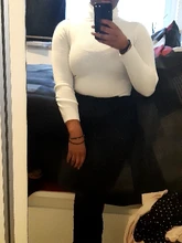 Slim Sweater Pullovers Soft-Shirt Turtleneck Black Jumpers Long-Sleeve Autumn Korean