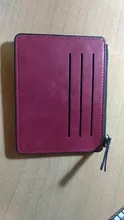 Tarjetero pequeño de cuero delgado con bolsillo para monedas para hombre y mujer, cartera pequeña de moda para tarjetas de identificación, monedero de negocios