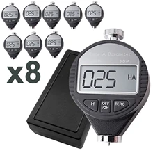 8 pieces Shore A Tester Digital Hardness Meter Durometer 0~100HA Dial Scale Plastic Rubber Tire Tyre