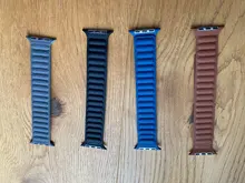 Correa de enlace de cuero para Apple watch, banda de 44mm, 40mm, 38mm, 42mm, pulsera de bucle magnético original, iWatch seires 3, 5, 4, 6 SE