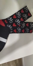 Calcetines deportivos profesionales de ciclismo para hombre y mujer, medias de compresión para bicicleta de montaña y carreras, con patrón de corazón, nuevos