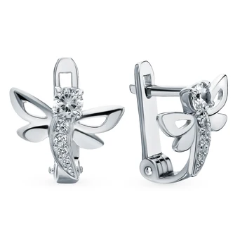 

Silver earrings with cubic zirconia sunlight sample 925