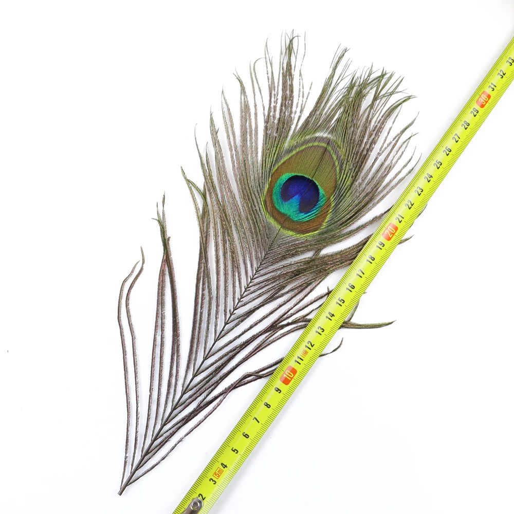 WCFeatherS 50 шт павлиньи перья с большими глазами 25-80 см натуральные перья для свадебного украшения дома - Цвет: 25-30cm