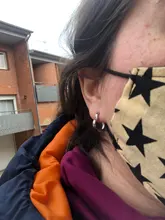 ZS-pendientes redondos Punk Rock para hombre y mujer, de acero inoxidable orejera, aretes de acero quirúrgico, Piercing para la oreja, 1 par