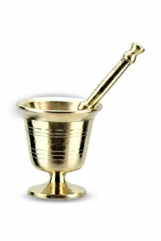 

Mortar and Mallet Damning Yellow Metal Kitchen Appliance Quality Product Coffee Bean Grinder Garlic Walnut Nuts Powder