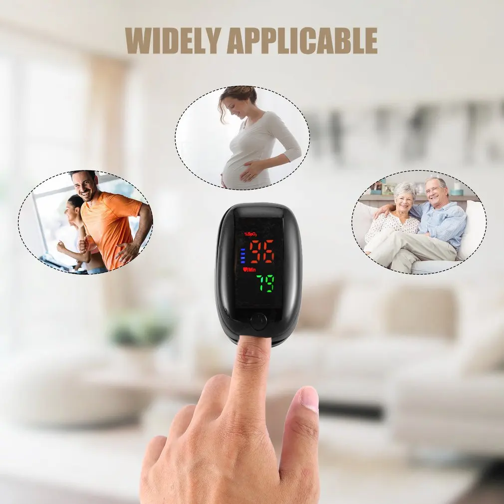 Finger Pulse Oximeter Medical Digital Finger Clip LED Screen Display SpO2 Heart Rate Monitor Blood Oxygen Saturation Meter